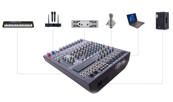 Mezcladora Claymore CLY-124CX 12 Canales 6 XLR Con Efectos