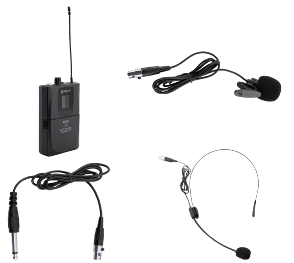 Micrófono Krieg BODY-332, Para Kd-332, Lavalier, Diadema, Cable 6.3 Negro