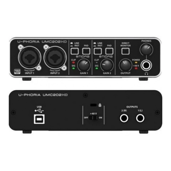 Sistema de grabación Behringer U-PHORIA STUDIO PRO con interfaz umc202hd
