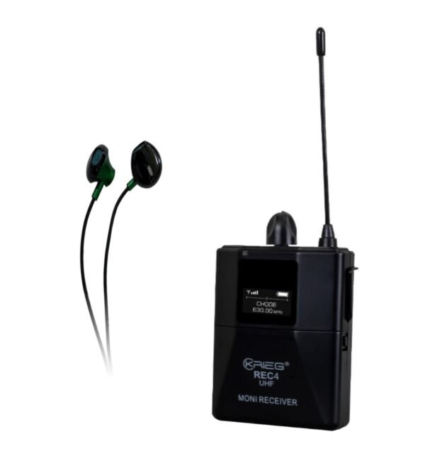 Receptor Body Pack Krieg REC-4 p/sistema de monitoreo personal