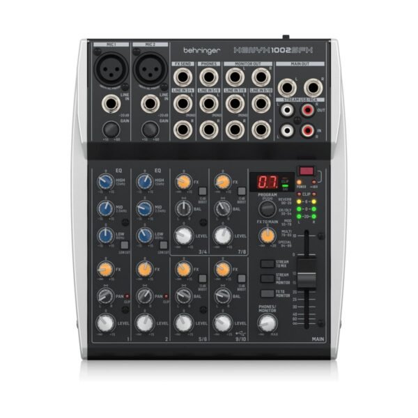 Mezcladora análoga Behringer Xenyx 1002SFX 4 Canales, interfaz de transmisión USB