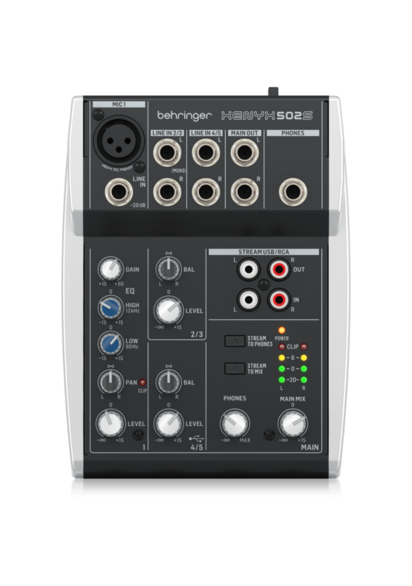 Mezcladora análoga Behringer Xenyx 502s 5 Canales Con Interfaz Usb