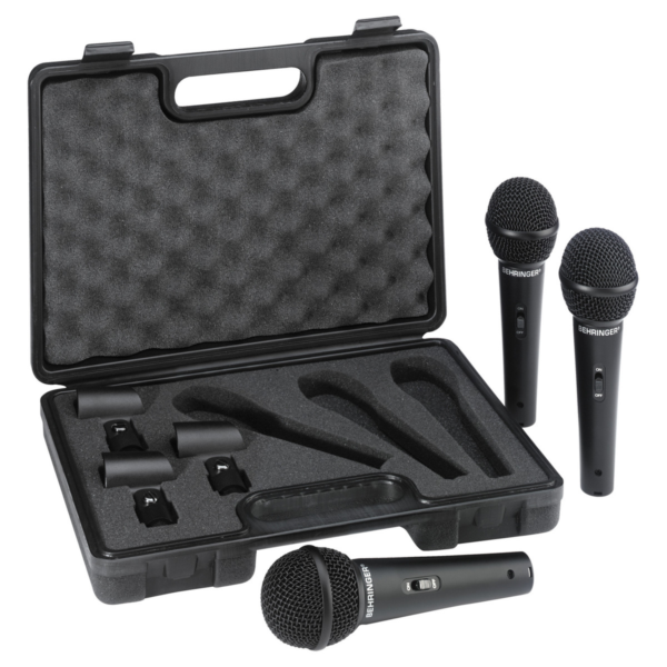 Set de 3 Micrófonos Behringer XM1800S Dinámicos Cardioides para Voz