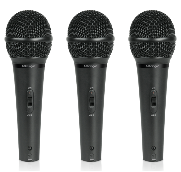 Set de 3 Micrófonos Behringer XM1800S Dinámicos Cardioides para Voz